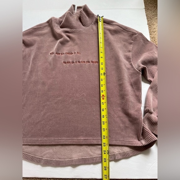 Othermix Soft Ribbed Sweater Purple Pink sz Large Whatever You Decide Phrase - Picture 7 of 11